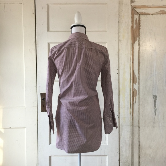 J Crew Red and White Stripe Button Up - Picture 4 of 5